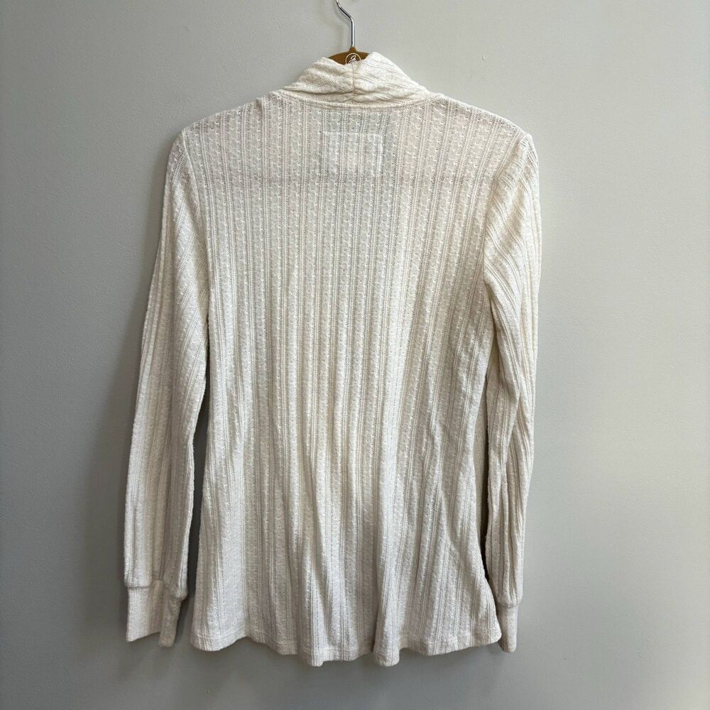 Anthropologie Maeve Faux Wrap Front Sweater Women's M Cream Ivory Warm Cozy - Picture 4 of 6